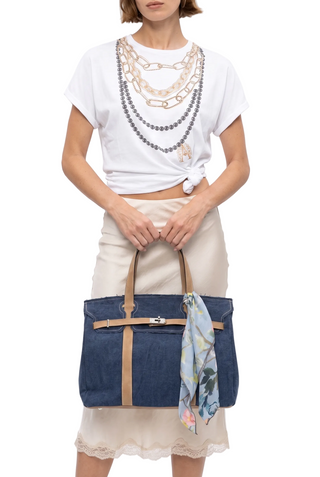 Bella Big Navy / Camel - indossata dettaglio