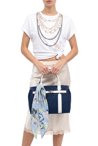 Bella Midi Navy / White - indossata dettaglio